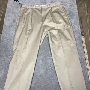 Polo Ralph Lauren Pants Mens 42 Khaki Pleated Front Chino Dress 100% Cotton